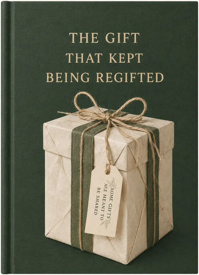A surreal cozy cover showing a gift box that keeps coming back.