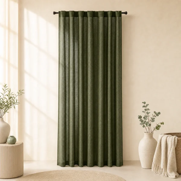 Green Linen Curtains