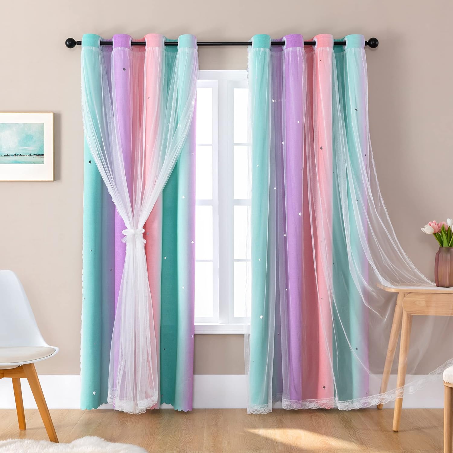 Rainbow Bedroom Curtains