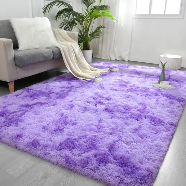 Purple Fluffy Area Rug