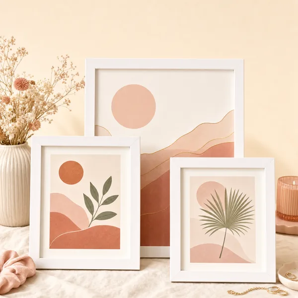 Framed Minimalist Art Print Set