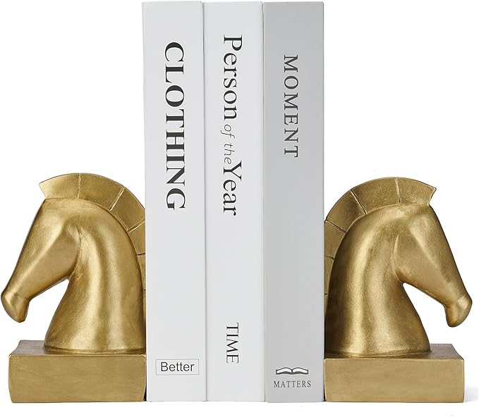 Gold Horse Head Bookends (Pair)