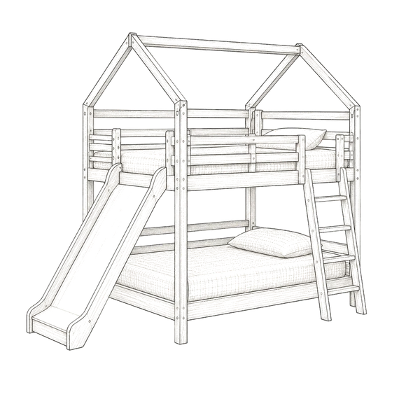 House Bunk Bed with Slide