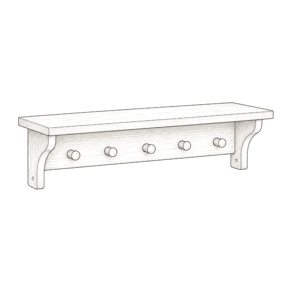 Floating Shelf with Hooks