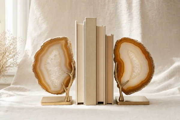 Decorative agate bookends