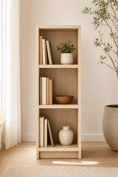 Slim 3-tier narrow bookshelf