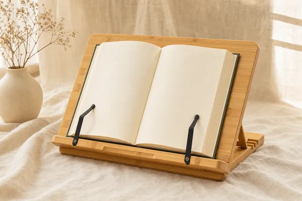 Adjustable wooden book stand